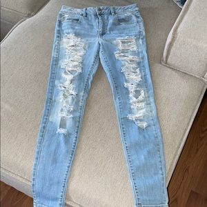 American Eagle High Waisted Ripped Jeans